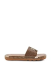 Tory Burch Bubble Jelly Crystal-embellished Slides In Peanut/clay