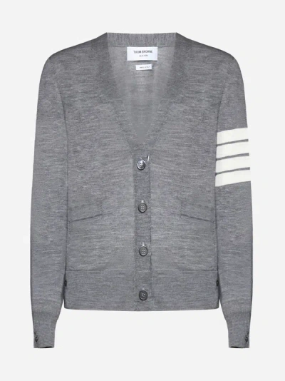 Thom Browne Cardigan In Med Grey