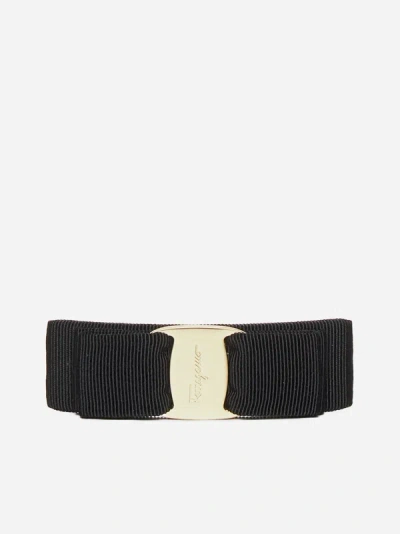 Ferragamo Salvatore  Black Vara Bow Grosgrain Hairclip