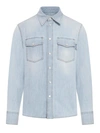 Bottega Veneta Light Washed Denim Shirt With Snap Buttons In Blue