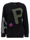 Apc A.p.c. Sweater In Virgin Wool With Logo Pattern In Black