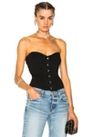 FLEUR DU MAL FLEUR DU MAL CORSET TOP IN BLACK,TP0083