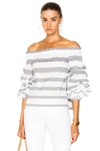 ALEXIS ALEXIS JUNEAU TOP IN GRAY,STRIPES,JUNEAU