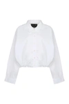 R13 Cropped Cotton Shirt In White