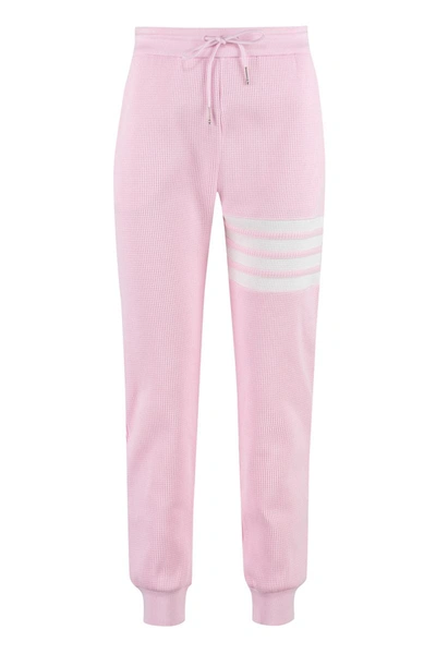 Thom Browne Cotton Piqué Trousers In Pink