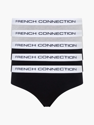 French Connection 5 Pack  Briefs Black/black/white/white/grey In Multi