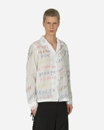 Bode Familial Hall Longsleeve Shirt White In Multicolor
