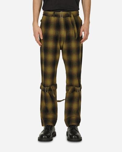 Phingerin Plaid Wool Ombre Bontage Trousers In Yellow