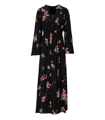 Twinset Floral Long Dress In Black