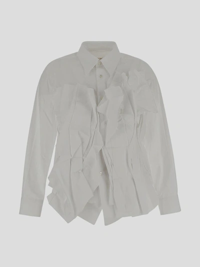 Comme Des Garçons Abstract Panel Shirt In White