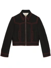 Gucci Hollywood Babylon-sequinned Denim Jacket In Black