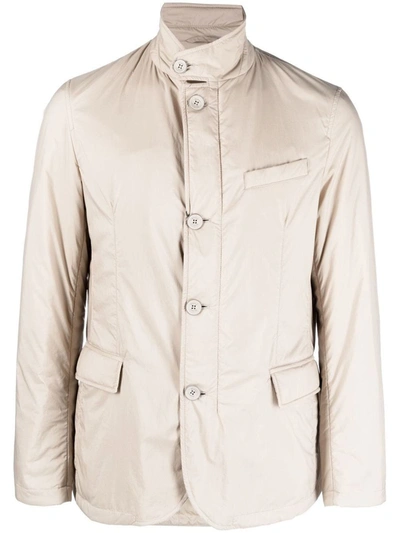 Herno Padded Single-breasted Blazer In Beige