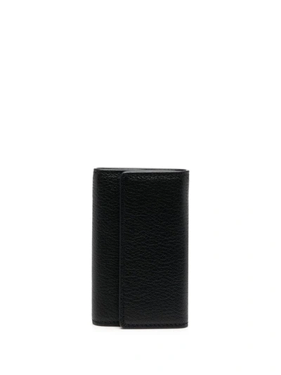 Maison Margiela Four-stitch Logo Keyring Holder In Black