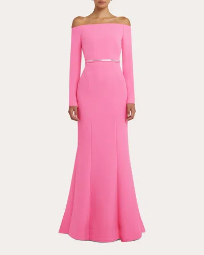 Safiyaa Rory Off-shoulder Crêpe Maxi Dress In Pink