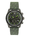 Versace Men's Greca Dome Chrono 43mm Ip Gunmetal Tone Stainless Steel & Leather Strap Watch In Black