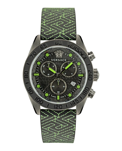 VERSACE GRECA DOME CHRONO LEATHER WATCH