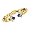 Ross-simons Lapis And Turquoise Cuff Bracelet In 18kt Gold Over Sterling In Blue