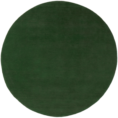 Polspotten Green Round Outline Rug In Dark Green