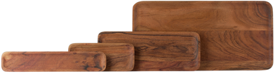 Polspotten Brown Planki Tray Set, 4 Pcs In Natural