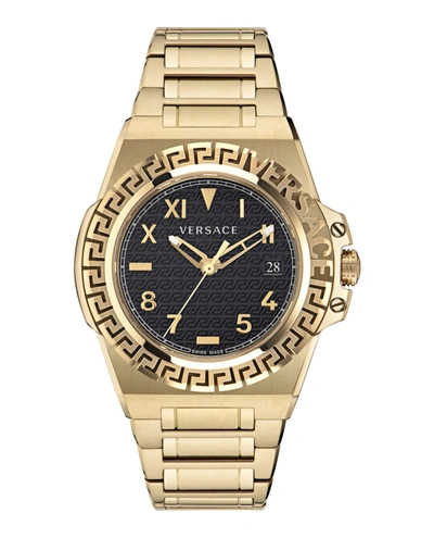 Versace Greca Reaction Bracelet Watch In Gold