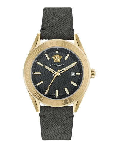 VERSACE V-CODE LEATHER WATCH