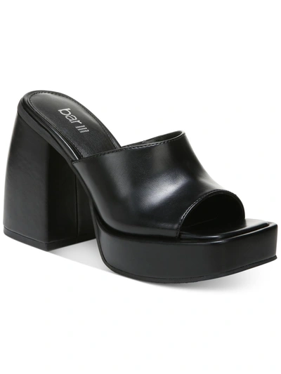 Bar Iii Nessa P Womens Slip On Casual Platform Sandals In Black