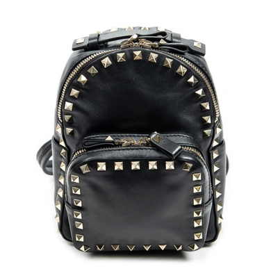 Valentino Garavani Rockstud Mini Backpack In Black