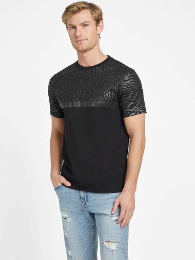 Guess Factory Benny Animal-trimmed Shirt In Black