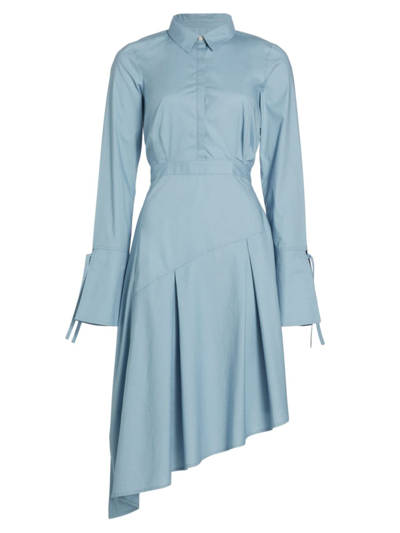 Derek Lam 10 Crosby Maddison Asymmetrical Dress In Denim