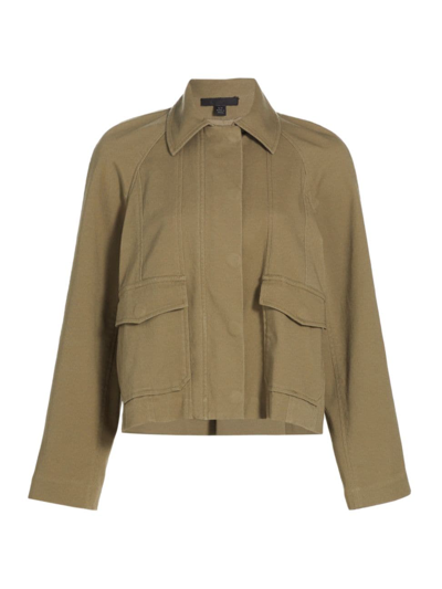 Atm Anthony Thomas Melillo Washed Cotton Twill Swing Jacket In Oil Green