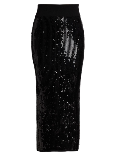 Carolina Herrera Women's Sequined Pencil Midi-skirt In Black