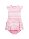 POLO RALPH LAUREN BABY GIRL'S STRIPED PLEATED DRESS & BLOOMERS SET