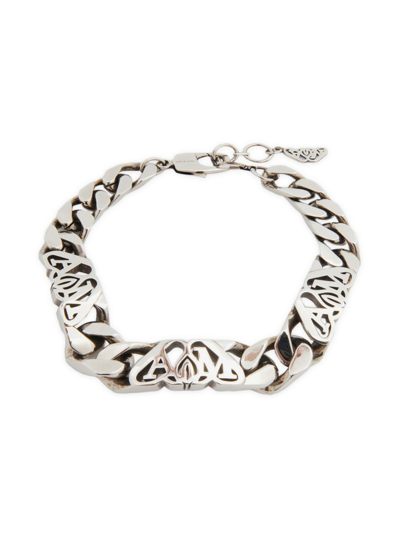 Alexander Mcqueen Men's Seal Chain Bracelet In Silver
