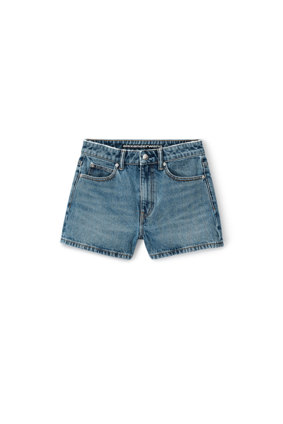 Alexander Wang Shorty Denim Shorts Faded Indigo In Blue