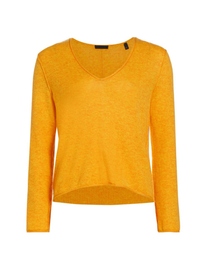 Atm Anthony Thomas Melillo Wool Cashmere Long Sleeve V-neck Sweater In Tuscan Sun