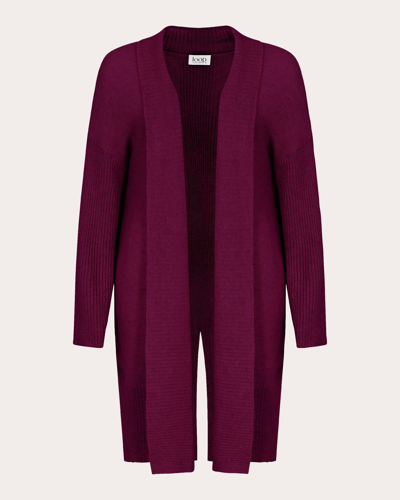 Loop Cashmere Cashmere Edge To Edge Cardigan In Barolo Red