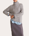 LOOP CASHMERE WOMEN'S CABLE TURTLENECK SWEATER