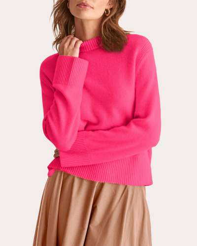 Loop Cashmere Women's Cropped Knit Sweatshirt In Pink