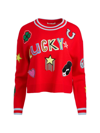 ALICE AND OLIVIA WOMEN'S GLEESON PATCHY WOOL SWEATER