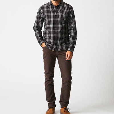 Billy Reid Tonal Plaid Tuscumbia Shirt In Black