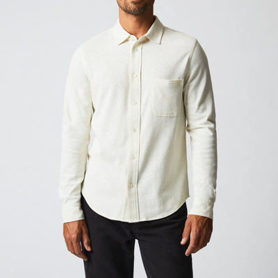 Billy Reid Long Sleeve Hemp Cotton Knit Shirt In White