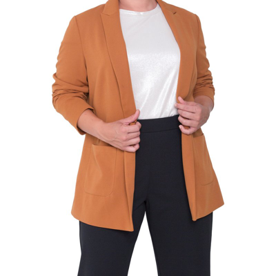 Standards & Practices Plus Size Women's Blazer Jacket In Orange