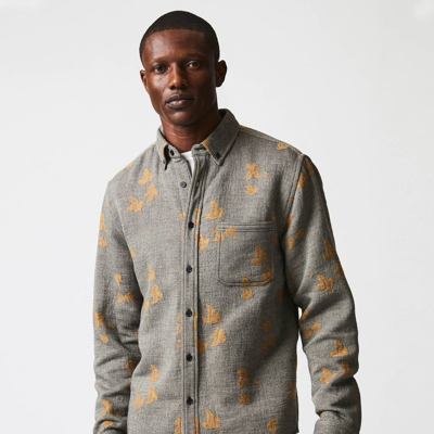 Billy Reid Kudzu Jacquard Overshirt In Grey