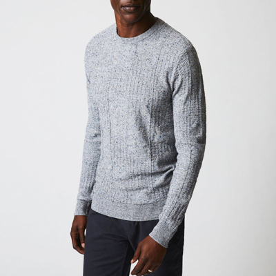 Billy Reid Weave Sweater Crewneck In Light Grey Marled