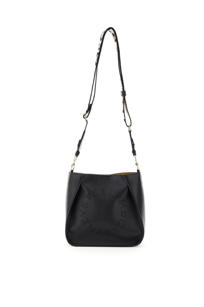 Stella Mccartney Crossbody Bag With Perforated Stella Logo In Black