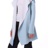 Minnie Rose Cashmere Hooded Reversible Coat In Blue