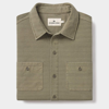 The Normal Brand Sequoia Jacquard Long Sleeve Button Down In Green