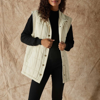 The Normal Brand Jackie Premium Fleece Quilted Vest In White