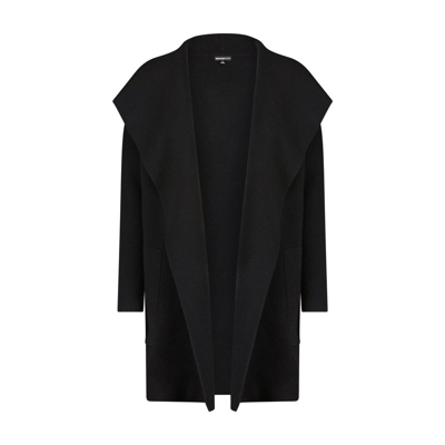 Minnie Rose Cashmere Hooded Reversible Coat In Black