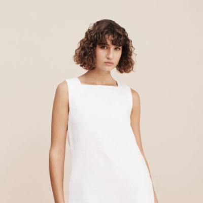 Posse Alice Linen Maxi Dress In White